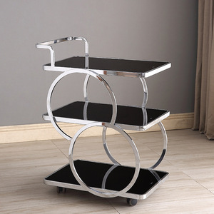 Modern <strong>Steel</strong> <strong>Frame</strong> Console <strong>Table</strong> with Metal Top Foldable Wheels Durable Eco-Friendly Design for Hotel and Home Use - Product Image 2