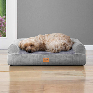 Factory Custom High Quality Breathable Orthopedic Grey Chenille Cooling Gel And Memory Foam <strong>Pet</strong> Dog Wholesale <strong>square</strong> Bulk <strong>Beds</strong> - Product Image 4