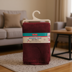 Accessorio in Tessuto ILAN 80x100cm Rosso Scuro per Arredamento Casa - Product Image 3