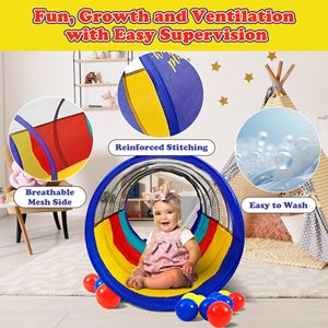 Túnel de Juego Deportivo Personalizado con Laterales Transparentes, Túnel Plegable para Bebés, Unisex, de Poliéster 190T, Portátil y Fácil de Transportar - Product Image 4