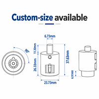 Cylindre de serrure rond avec deux clés tubulaires assorties en alliage de zinc pour armoire industrielle et boîte de distribution
