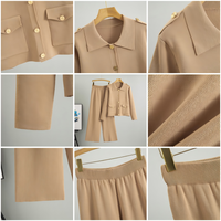 Ensemble pull col anti-rides en mélange pour femme, collection automne, vêtements de commerce extérieur, coupe ample