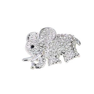 Broche éléphant en strass, alliage de zinc, forme animale, accessoire de bijoux cadeau - Product Image 5