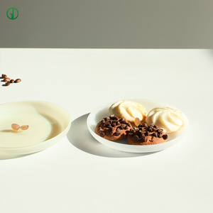 Piatto per Insalata in Vetro Borosilicato Colorato, Design Creativo a Chicco di Caffè, Lavabile in Lavastoviglie, Resistente al Calore, per Uso Alimentare, per Biscotti - Product Image 1