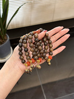 Bracelet en cristal naturel Sinyore Red Ember Aroma - Bois d'agar