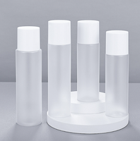 Set Botol Serum & Lotion Perawatan Kulit PET Berlapis Elektro dengan Tutup Sekrup, Botol Toner Transparan Matte