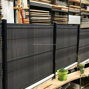 Kit rigide de latte de clôture d'écran d'intimité de PVC cadre en métal <span class=keywords><strong>occultation</strong></span> clôture antil UV 3D treillis et portes de bande verticale - Product Image 3