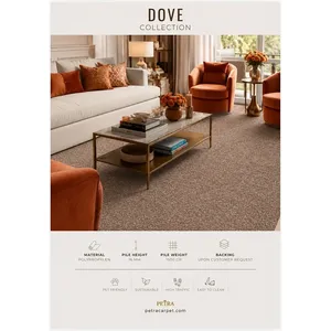 Alfombra de Polipropileno Petra Dove 20202, Color Beige Oscuro, 16 mm de Grosor, Apta para Mascotas, Alfombra de Alta Resistencia para Dormitorio, Sala de Estar, Venta al Por Mayor - Product Image 3