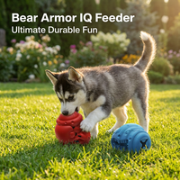 Juguete Masticable Personalizado Ecológico de Goma para Aliviar el Aburrimiento, con Forma de Cabeza de Oso, Comedero Lento, Estimulación Mental, para Perros Medianos y Grandes