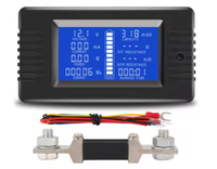 Testeur de capacité de batterie de voiture 0-200V DC Tension Courant Capacité de puissance Compteur d'électricité résiduelle 0-300A Shunt