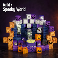 Lot de 100 blocs de construction magnétiques Halloween en ABS, aimants puissants, jouet éducatif STEM pour le jeu de rôle, vente en gros UE/US