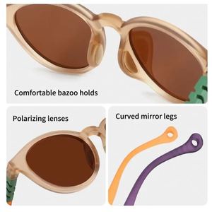 Lunettes de soleil polarisées rondes pour enfants, monture TR90 colorée, protection UV400, personnalisables avec logo, collection mode 2025 pour garçons et filles - Product Image 5