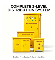 Caja de Distribución de Energía para Exteriores, Temporal, para Obras de Construcción, 63A, de Cobre y ABS, Resistente a la Intemperie, con Interruptor Principal