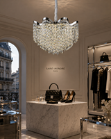Lustre suspendu LED ovale moderne de luxe GRSD en cristal doré ondulé pour salon, salle à manger, chambre, hall d'hôtel, appartement de présentation
