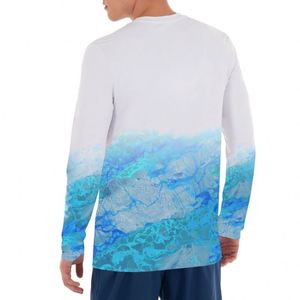 <span class=keywords><strong>เสื้อ</strong></span>ตกปลาแขนยาวมีฮู้ดสำหรับผู้ชาย ผ้ากรองแสงลายมาร์ลิน ระบายความชื้น ป้องกันแบคทีเรีย พร้อมโลโก้สั่งทำ - Product Image 2