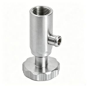 OEM Custom CNC Machined Brass Flow <b>Control</b> Valve Knurled Adjustment Air Water Mini Regulator Fitting Parts <b>Wire</b> EDM Drilling - Product Image 1