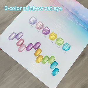 ชุดน้ำยาทาเล็บเจลกลิตเตอร์แม่เหล็ก AILANU0ไฟ LED UV 6สีแบบ DIY แหล่งจ่ายไฟแบบมืออาชีพปลอดสารพิษติดทนนาน - Product Image 2