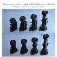 Pieds de meubles en plastique noir de 2,4 pouces (60 mm), accessoires pour armoires, tables, pieds de nivellement, supports de canapé, pour la maison et le bureau, installation facile