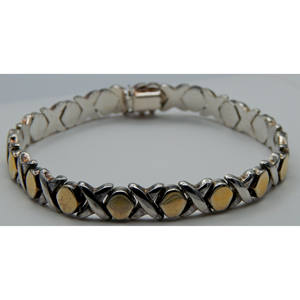 . 925 in argento Sterling Vermeil XO braccialetto - Product Image 3