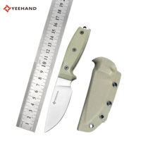 Couteau de chasse à lame fixe en acier inoxydable D2 personnalisable Yeehand avec poignée G10 pour le camping en plein air