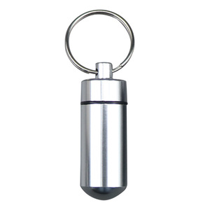 Aluminum Alloy <b>Pill</b> Storage <b>Case</b> Compact Portable Keychain Mini Bottle <b>For</b> Medication Carrying - Product Image 5
