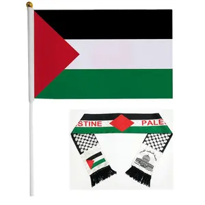 Lebih Murah pabrik poliester dicetak syal sinyal tangan mobil bendera Palestina dengan bendera Palestina kustom