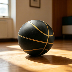 Ballon de basketball silencieux taille 7, antidérapant, style classique noir et or, idéal pour les appartements et les <span class=keywords><strong>jeux</strong></span> en famille - Product Image 1