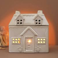 Chalet rustique en forme de décor à la maison photophore en céramique brûleur à mazout cire fondre plus chaud pour la maison fête mariage