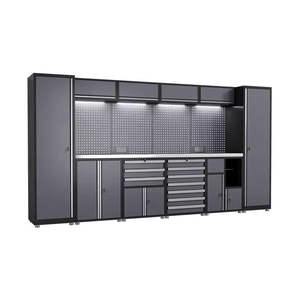 9 unités de rangement modulaire personnalisé pour garage, armoire de rangement robuste en métal, coffre à outils, poste de travail pour garage automobile, établi, <span class=keywords><strong>table</strong></span> de travail - Product Image 6