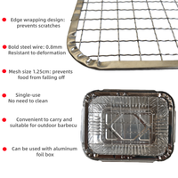 Grille de barbecue en acier avec boîte en aluminium, design carré portable antiadhésif pour grillades à domicile