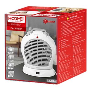 Riscaldatore elettrico rotondo con 1000W & 2000W livelli regolabili silenziosi e surriscaldati protetti per uso bagno EU Plug
