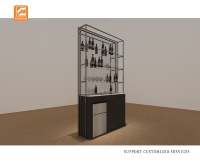Magasin de détail personnalisé moderne et robuste porte coulissante en verre en alliage d'aluminium vitrine pleine vision vitrine LED