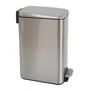 Kitchen Metal Dustbin Middle Size Colorful Easy 6L Foot Pedal Bin Rectangle Trash Can