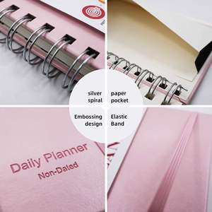<b>A5</b> <b>Spiral</b> <b>Notebook</b> Waterproof Cover Reinforced Pocket Elastic Band Coil <b>Notebook</b> Enterprise Customized LOGO Wholesale - Product Image 4