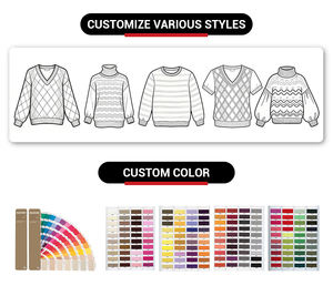 Maglia Casual da <span class=keywords><strong>donna</strong></span> TIXOM stagione autunnale con Logo frontale a maniche lunghe e strisce <span class=keywords><strong>larghe</strong></span> in maglia traspirante - Product Image 6