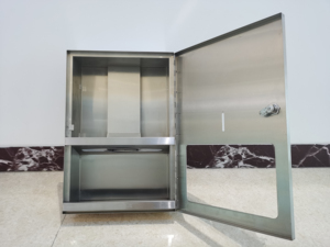 Distributeur d'essuie-tout manuel en acier inoxydable SUS304 pour immeuble de bureaux design moderne - Product Image 4