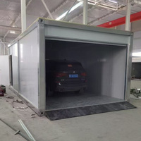 Garage mobile en conteneur, assemblage rapide, abri métallique pour voitures, pour chantier de construction, espace de stationnement temporaire pour véhicules
