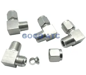 Rosca macho ZG1/2 de alta calidad, tubo duro de 1/4 pulgadas, codo de acero inoxidable, Conector de tubo de metal de soldadura flexible