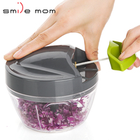 Gadgets de cuisine les plus vendus Mini hachoir à légumes à main en plastique à traction manuelle pour la cuisine
