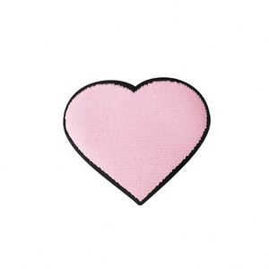 Modern Anniversary Sublimation Big Heart Shape Sequin Patches <b>Sticker</b> Custom - Product Image 2
