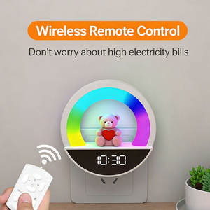 Lámpara de Noche LED de Alta Gama con Control Remoto, Luz Ambiental para Mesita de Noche con Enchufe e Interruptor - Product Image 2