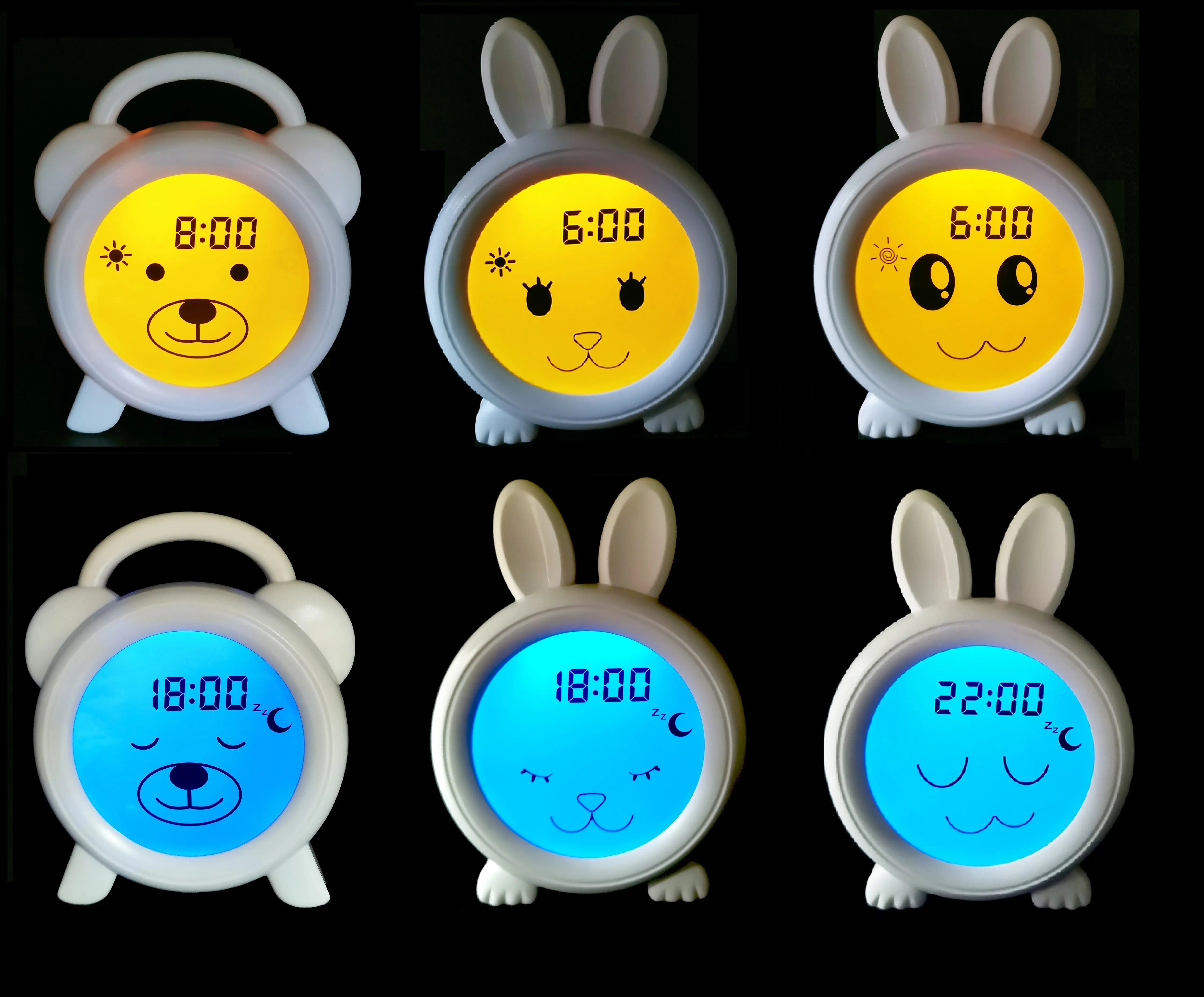 Sleep trainer clock Bunny sleep training Alarm clock with Night light 7-levels