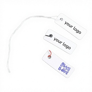 Étiquettes en carton personnalisées avec logo imprimé, imperméables, de petite taille, pour emballages de bijoux, avec cordon de suspension pour accessoires capillaires - Product Image 2