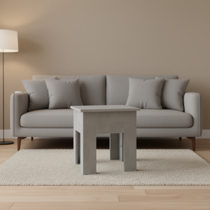 Table basse en bois d'ingénierie gris béton, meuble de salon moderne et minimaliste, durable - Product Image 2