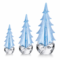 Luxuriöses Glas-Weihnachtsbaum-Ornament-Set Kristall-Feiertagsbaum-Figuren-Dekoration mit Standfuß in 8/12/16 Zoll Größen für Zuhause und Tisch