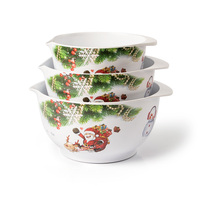 Ensemble de bols et de plateaux ovales en mélamine avec impression personnalisée, décalcomanie intérieure et extérieure en couleur pour le service de nourriture