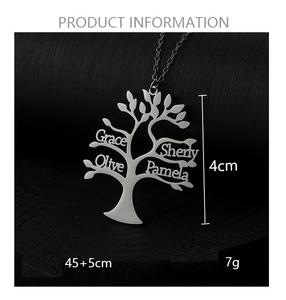 Collana Personalizzata con Ciondolo Albero della Vita in Acciaio Inox Placcato Oro 18K, Regalo per Coppie e Famiglia - Product Image 2