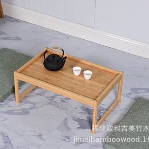 <b>Bamboo</b> Coffee <b>Table</b> Rectangular Portable Low-Height Tea <b>Table</b> For Indoor Outdoor Use - Product Image 4