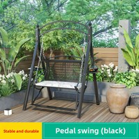 Fauteuil à bascule double suspendu en bambou pour l'extérieur, imperméable et résistant au soleil, pour jardin et cour