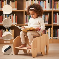 Tabouret d'appoint en bambou antidérapant pour enfants, idéal pour cuisine, salle de bain, chambre à coucher – Repose-pieds en bois écologique pour enfants – Vente en gros